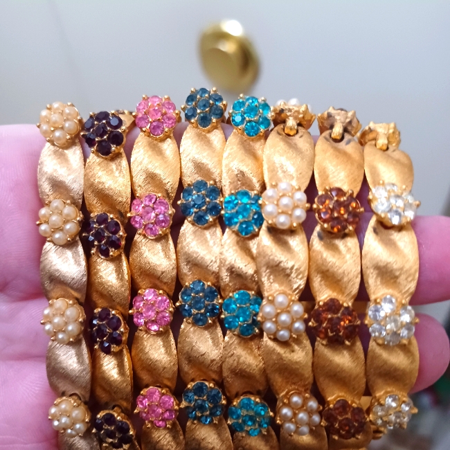 Vintage 60s Trifari Birthday Ribbon Bracelets All But 1 In Great Condition 150$